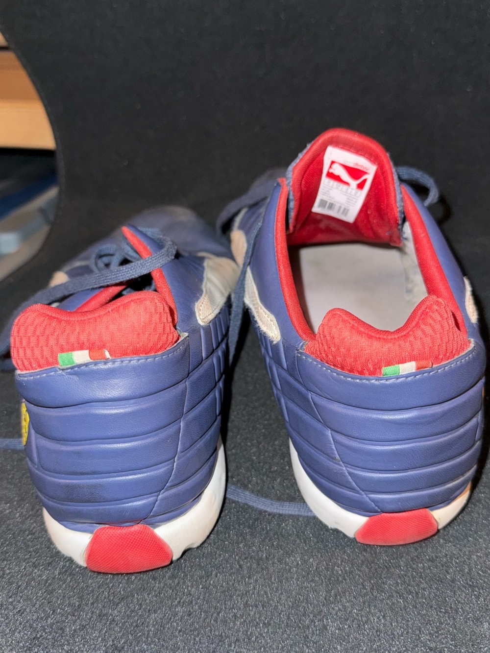 Puma Men's Puma Scuderia Ferrari sneakers in a blue, white, red tennis shoe 12 - Picture 2 of 7
